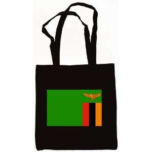 Zambia Zambian Flag Tote Bag Black
