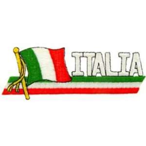  Italia Flag with Script Patch 2 x 5 Patio, Lawn 