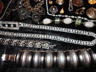   Pc Vintage Antique Jewelry Lot Rhinestones 925 Signed Estate Pieces