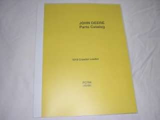 JOHN DEERE 1010 CRAWLER LOADER Parts Catalog / Manual  