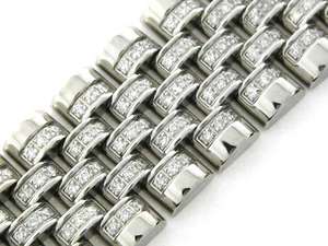 MENS STAINLESS STEEL JUBILEE ALL DIAMOND WATCH BAND  