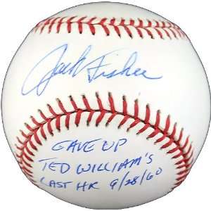  Jack Fisher Signed Autographed AL Baseball Inscribed Gave 