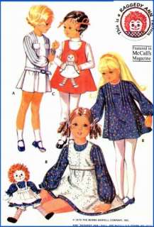 Vtg 1970 Raggedy Ann Transfer Childs Dress Pattern 6  