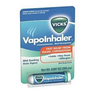 Vicks Vapor Inhaler Soothing Vicks Vapors, Nasal Decongestant 0.01 oz 