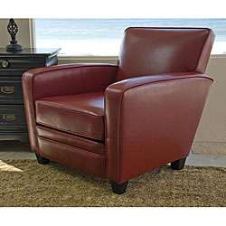 Bradley Crimson Leather Club Chair  