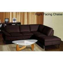 Chelsea Modern Dark Brown Bonded Leather Sectional Sofa   