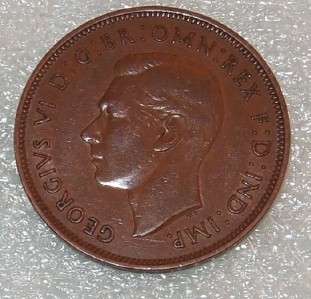 1937 U.K.GREAT BRITAIN 1 PENNY one large Cent COIN  