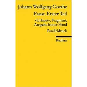   Faust. Erster Teil (9783150183557) Johann Wolfgang von Goethe Books