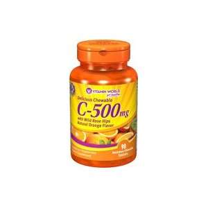  Chewable Vitamin C with Rose Hips 500 mg. 90 Chewables 