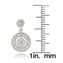 Sterling Silver Diamond Accent Circle Drop Earrings  