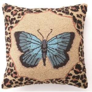 Leopard Blue Butterfly Hook Pillow 