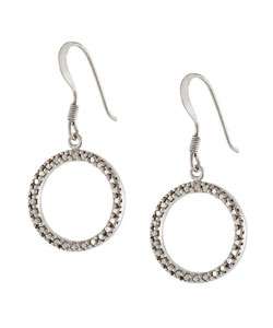Sterling Silver Diamond Accent Open Circle Earring  