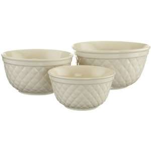  DII Ivory Quilt Stoneware Mixing Bowl, Set of 3 Kitchen 