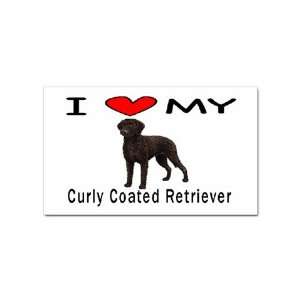  I Love My Curly Coated Retriever Rectangular Sticker 