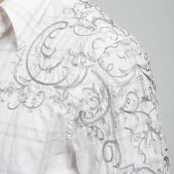 English Laundry Mens Embroidered Woven Shirt  