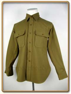 WW2 US Army EMs Mustard Wool Shirt S  