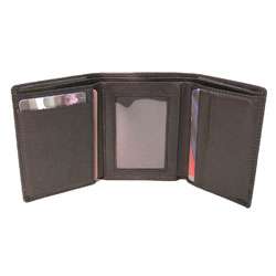 Perry Ellis Genuine Leather Tri Fold Wallet  