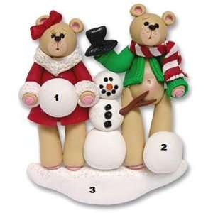 Belly Bear Couple with Snowman 