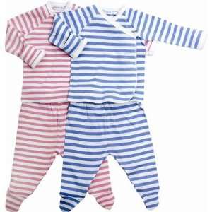   Stripes Side Snap Layette Set in Blue Stripes Size 1   3 Month Baby