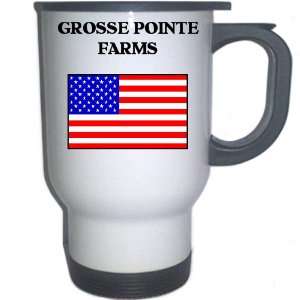 US Flag   Grosse Pointe Farms, Michigan (MI) White Stainless Steel Mug