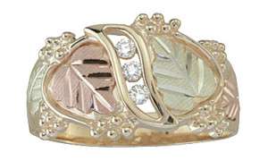 Black Hills Gold Diamond Bridal or Anniversary, Ladies, 3 diamond, 10K 