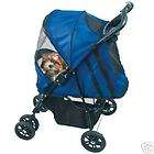Pet Cat Dog Stroller HAPPY TRAILS BLUE WITH RAIN COVER