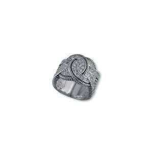   rhodium ring with white pave intertwined circles (Size 7). Jewelry