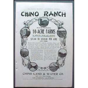   Ranch Vintage Ad Southern California Chino Land & Water Co. Books