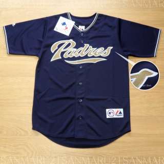 San Diego Padres Majestic SEWN Mens jersey LG Navy NWT  