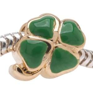   Green Four Leaf Clover   Fits Pandora Style Arts, Crafts & Sewing