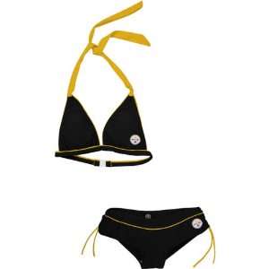    Pittsburgh Steelers Womens Black Cheeky Bikini
