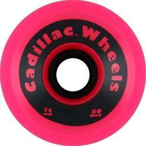 Cadillac Cruzers 74mm Neon Pink Skateboard Wheels (Set of 4)  