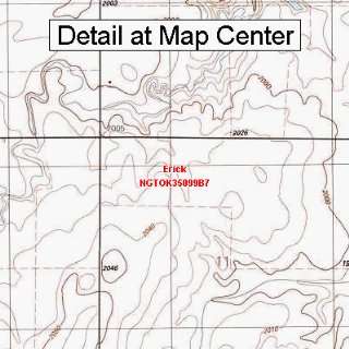USGS Topographic Quadrangle Map   Erick, Oklahoma (Folded/Waterproof)