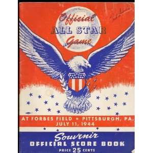  1944 All Star Game Program @ Forbes Field Sports 