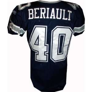 Justin Beriault #40 Cowboys Game Issued Navy Jersey (Size 46) (Tagged 