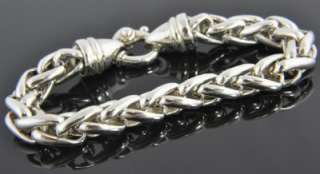   Vtg Sterling Silver Heavy Wheat Link Status Chunky Chain Bracelet 6.5