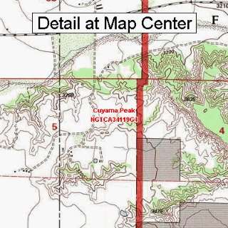 USGS Topographic Quadrangle Map   Cuyama Peak, California (Folded 