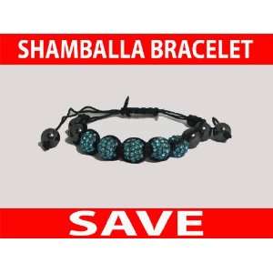  Light Blue Shamballa Bracelet Crystal 5 Metal Disco Ball 