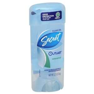 Secret Outlast Clear Gel Antiperspirant and Deodorant, Unscented, 2.7 