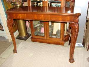 Mahogany Wall Mount Console Table with Carved Legs  
