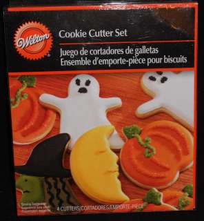 Halloween Cookie Cutter Set 4pcs Half Moon/Pumpkin/Ghost/Witch  