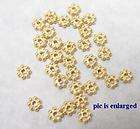 50 Vermeil Daisy Spacer Beads 22KT Gold Plate Beads 4MM