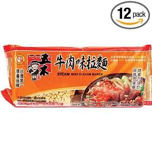 Wu Mu Beef Flavour Ramen, 12 Ounce Bags Grocery & Gourmet Food