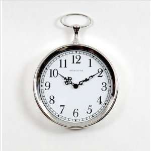 Ashton Sutton TY91229S Pocket Watch Wall Clock in Bright Silvertone 
