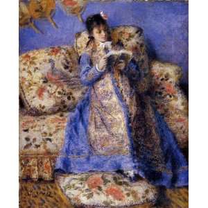  Oil Painting Camille Monet Reading Pierre Auguste Renoir 