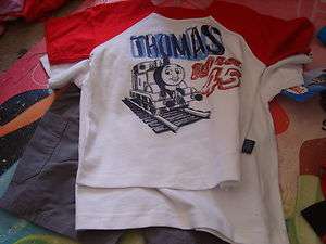   outfit gift shorts & 2 shirts set toddler baby 18 mo Thomas the train