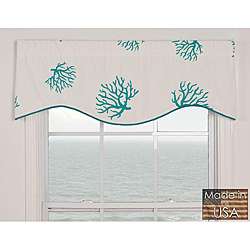 Coral Turquoise Cotton M shaped Valance  