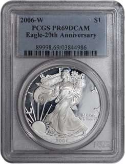 2006 W American Silver Eagle Proof   PCGS PR69DCAM   20th Anniversary 