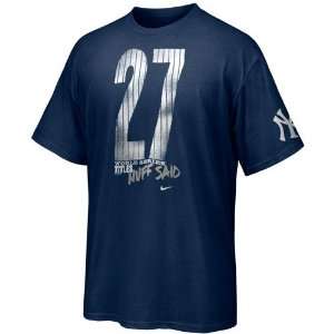   Navy Blue 2009 World Series Champions Pinstriped 27 Nuff Said T shirt