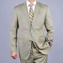 Carlo Lusso Mens Textured Tan 2 Button Suit  